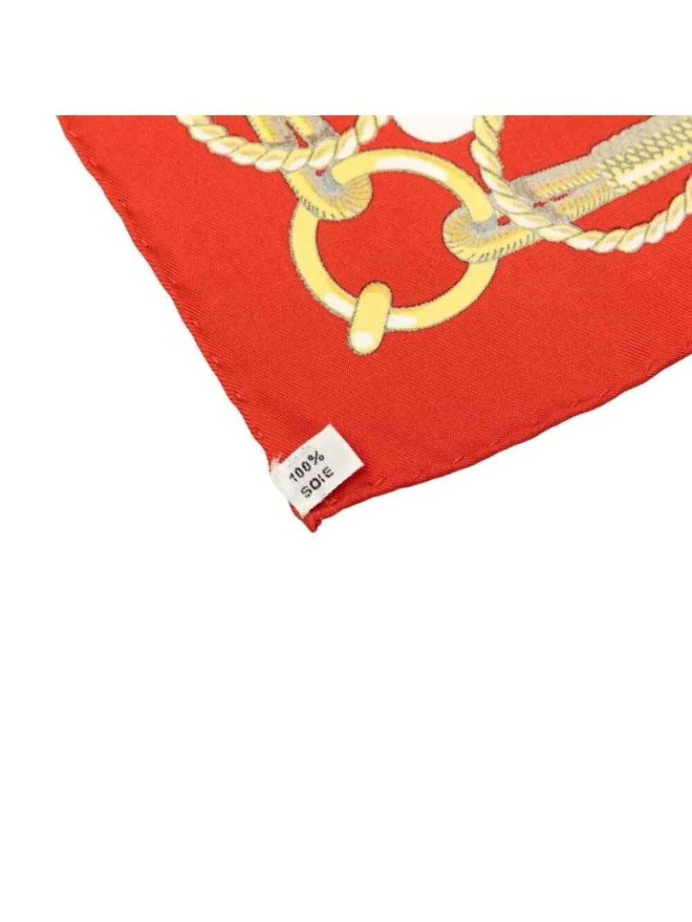 Hermes Carre 90 Chateaux D'arriere Scarf Red Silk